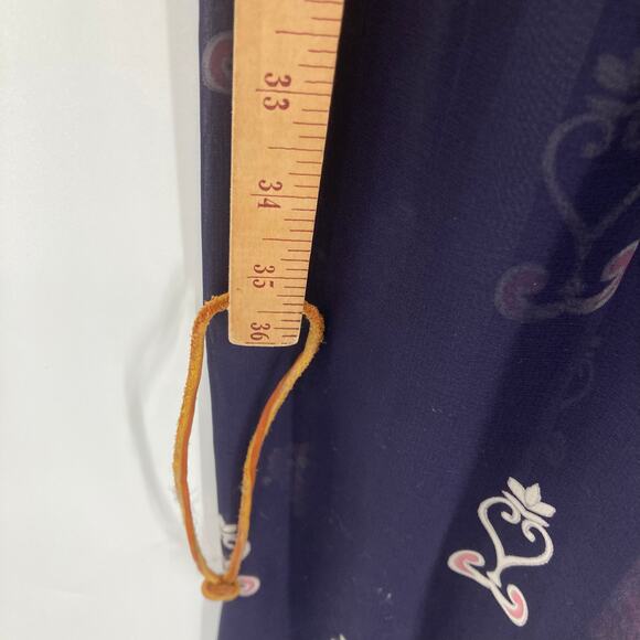 Agaci Boho Strappy Navy Maxi Dress Vacation Beach Women’s Medium - Picture 12 of 14